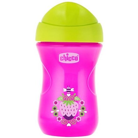 Hrneček Chicco Easy s tvrdým pítkem 266 ml, 12m + - dívka