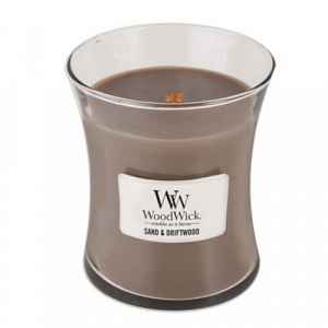 Woodwick Sand & Driftwood vonná svíčka 275 g s dřevěným knotem