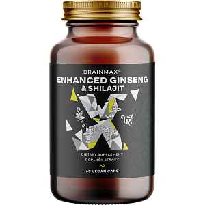 BrainMax Enhanced Ginseng & Shilajit, 60 rostlinných kapslí