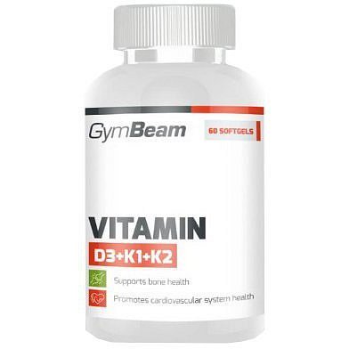 GymBeam Vitamin D3+K1+K2 unflavored - 120 kaps