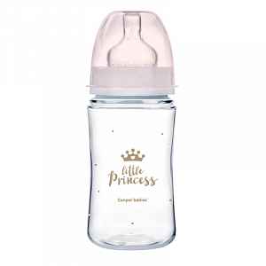 Canpol babies Lahev se širokým hrdlem ROYAL BABY 240ml růžová