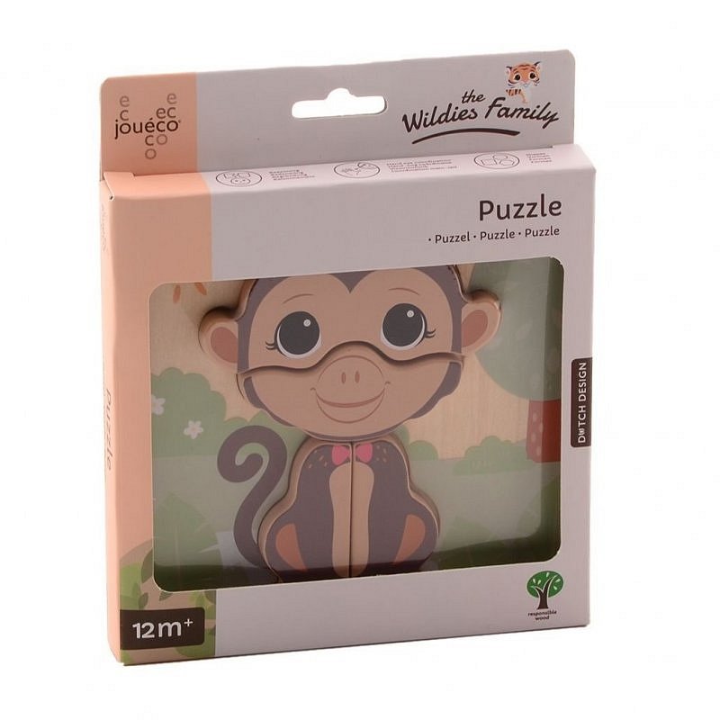 Jouéco The Wildies Family Dřevěné mini puzzle 12m+