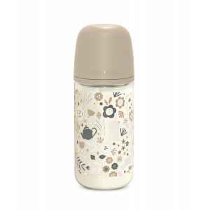 Suavinex Wonderland Skleněná láhev fyziologická SX PRO průtok M 3m+ 240 ml 1 ks liberty krémová