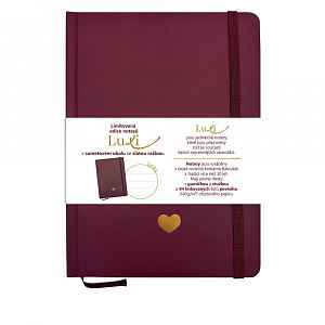 Baloušek Luxi - notes lamino A5, linkovaný, bordó