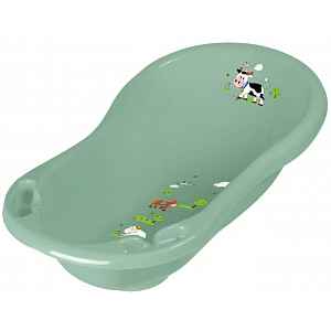Keeeper Dětská vanička Funny Farm s výpustí 84 cm - khaki