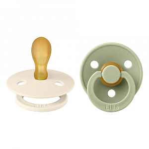 Bibs Colour symetrické dudlíky z přírodního kaučuku velikost 2, Ivory / Sage 2 ks