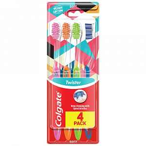 Colgate Twister zubní kartáček měkký 4 ks