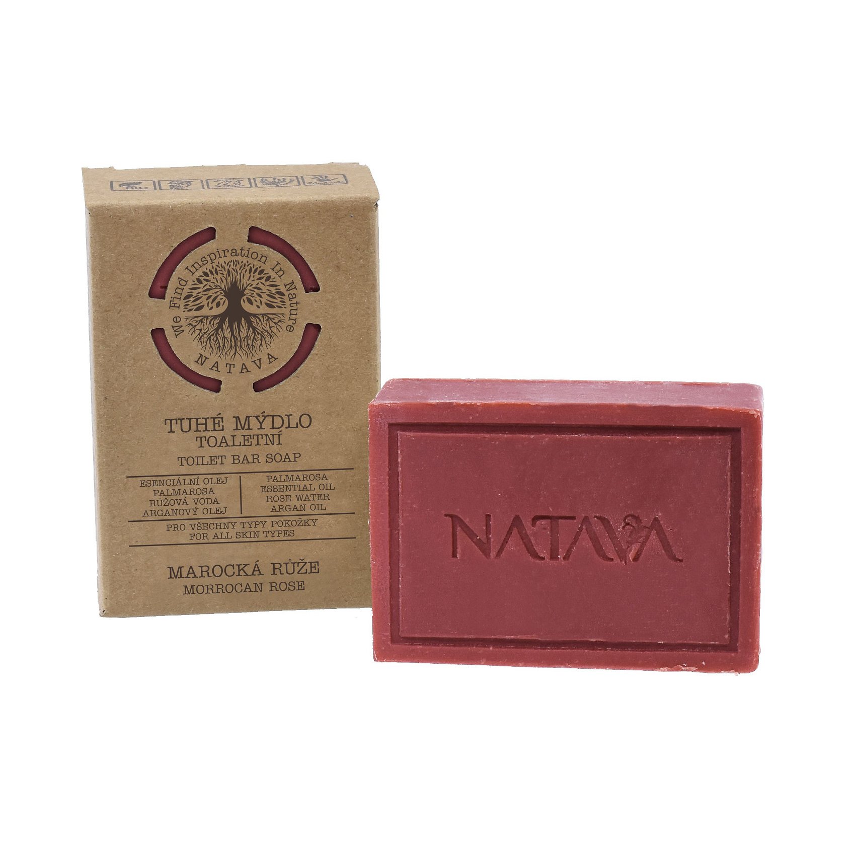 Natava Toaletní tuhé mýdlo Marocká růže 100 g