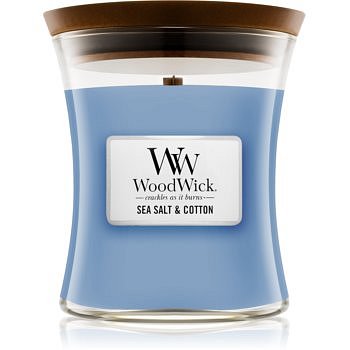 Woodwick Sea Salt & Cotton vonná svíčka 275 g s dřevěným knotem