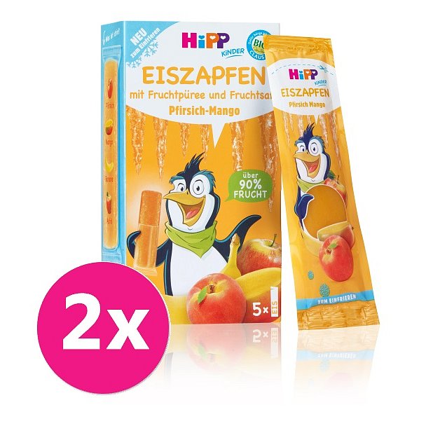 2x HiPP BIO Rampouch Broskev – Mango, ovocné pyré ke zmražení (5x30 ml)