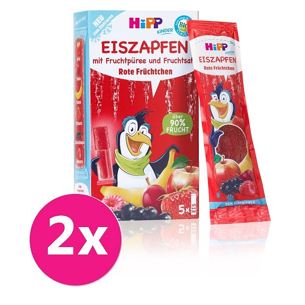 2x HiPP BIO Rampouch Červené ovoce, ovocné pyré ke zmražení (5x30 ml)