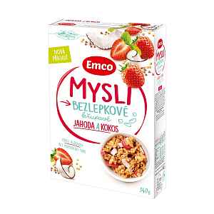 Emco Mysli bezlepkové jahoda a kokos 340 g