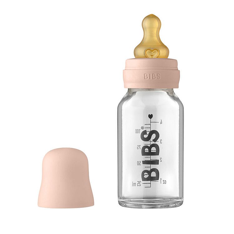 BIBS Lahev skleněná Baby Bottle 110 ml, Blush