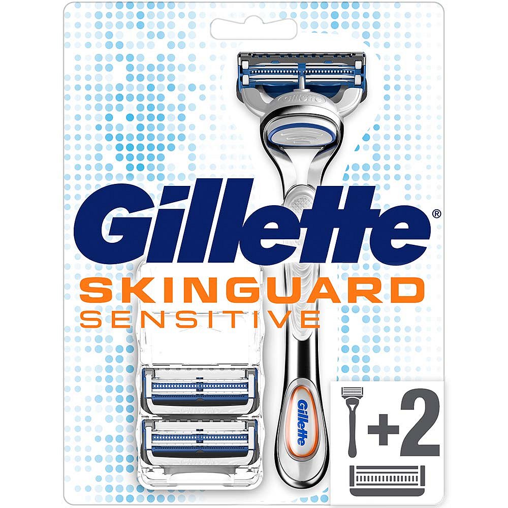 GILLETTE SkinGuard Sensitive holicí strojek pro muže + 2 holicí hlavice