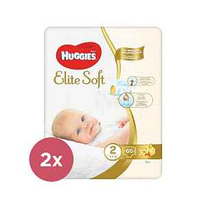 2x HUGGIES Jednorázové pleny Elite Soft vel. 2, 66 ks