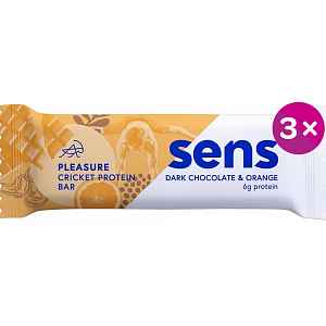 Sens Pleasure Protein tyčinka s cvrččí moukou Tmavá čokoláda & pomeranč 3 x 40 g