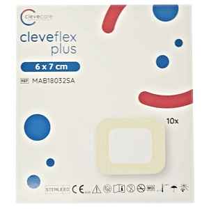 cleveflex plus 6 x 7 cm, silikonové pěnové krytí s okrajem, 10 ks