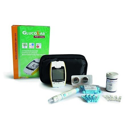 GlucoLab 50 test.proužků + Glukometr  GlucoLab zdarma