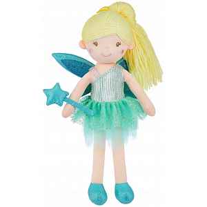 TULIMI Hadrová panenka Víla Jůlie, 40cm  - modré šatičky