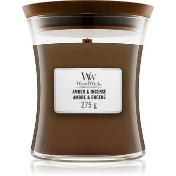 Woodwick Amber & Incense vonná svíčka 275 g s dřevěným knotem