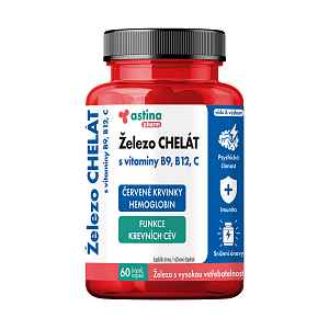 Astina Železo CHELÁT s vitaminy B9, B12, C 60 kapslí
