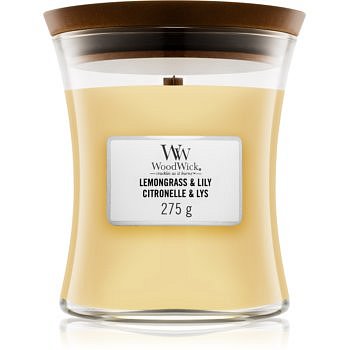 Woodwick Lemongrass & Lily vonná svíčka 275 g s dřevěným knotem