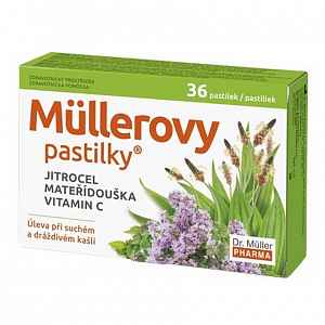 Dr. Müller Müllerovy pastilky s jitrocelem a mateřídouškou 36 pastilek