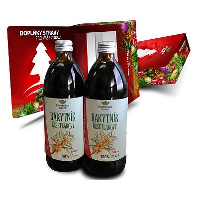 Rakytník řešetlákový - 100% šťáva z rakytníku řešetlákového 500 ml + 500 ml