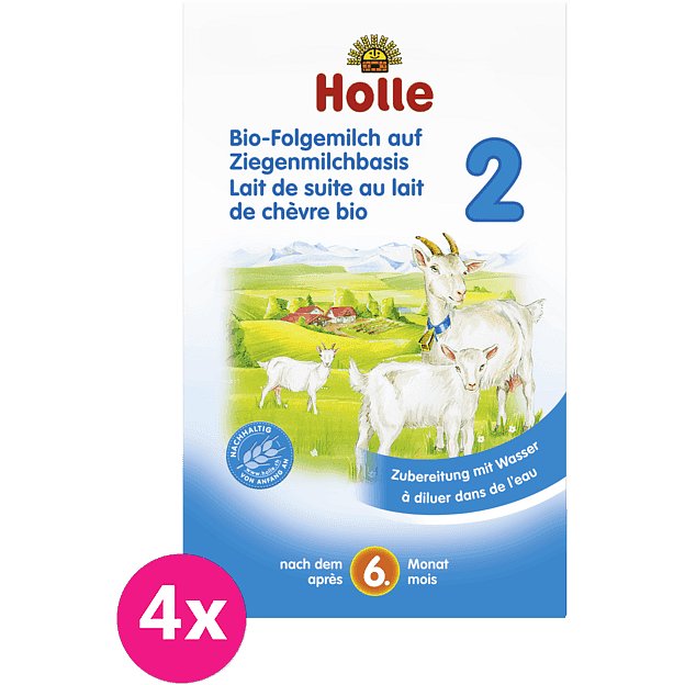 4x HOLLE Bio Kojenecká mléčná výživa na bázi kozího mléka 2, 400 g