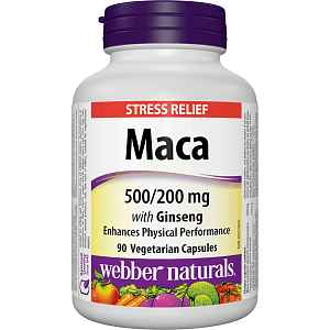 Webber Naturals Maca + ženšen 500/200mg 90 kapslí