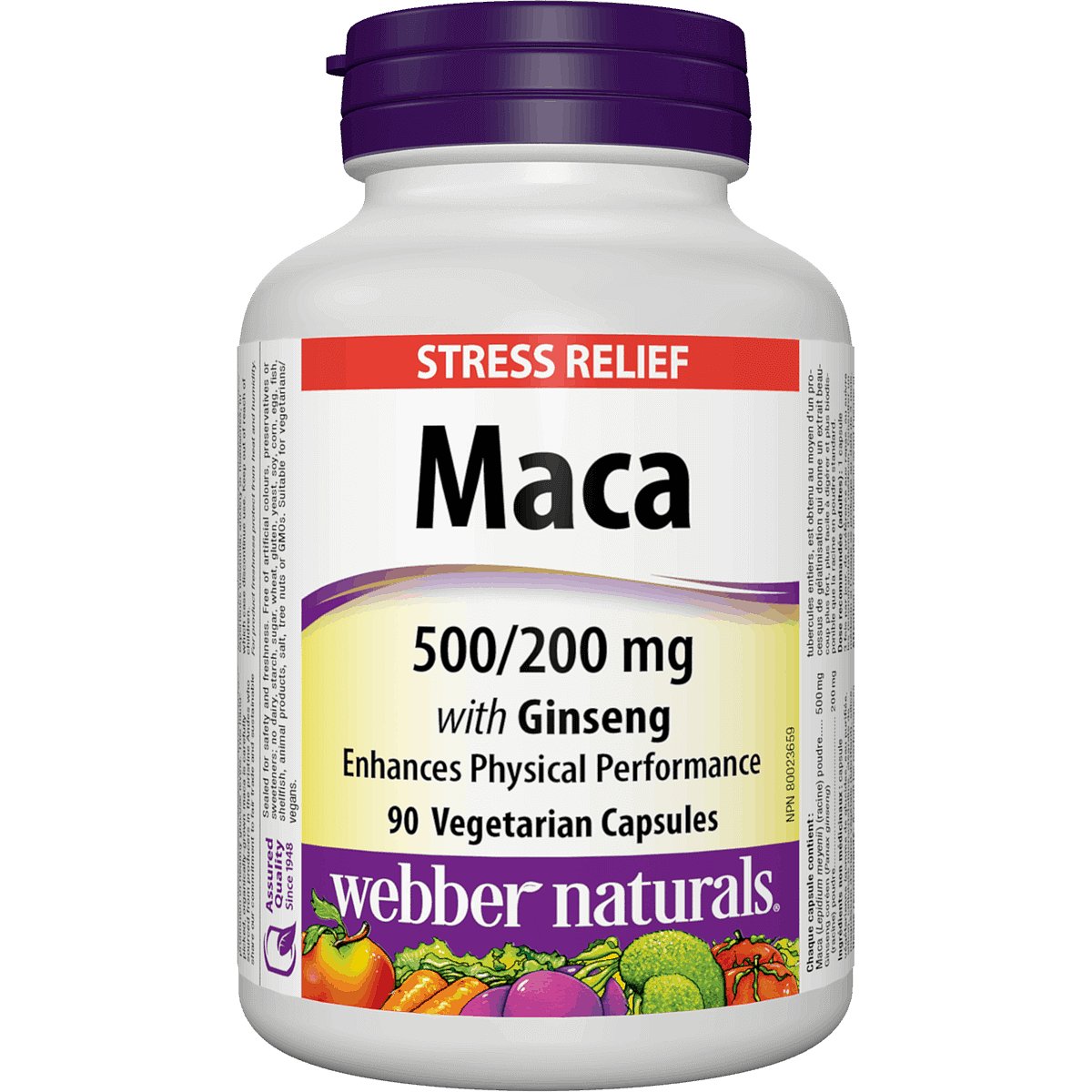 Webber Naturals Maca + ženšen 500/200mg 90 kapslí