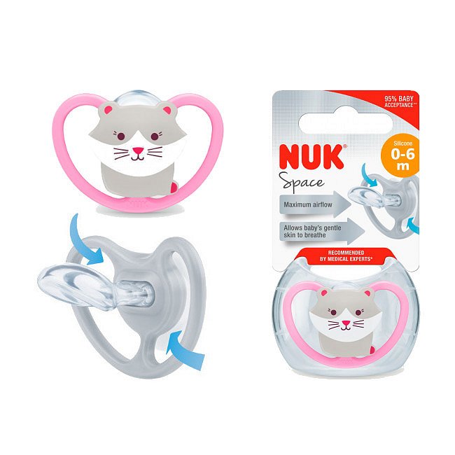 NUK Dudlík Space holka SI V1(0-6m) 1 ks BOX 730467