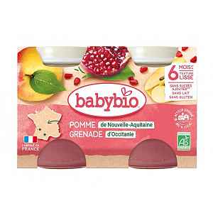 BABYBIO Jablko s granátovým jablíčkem 2 x 130 g