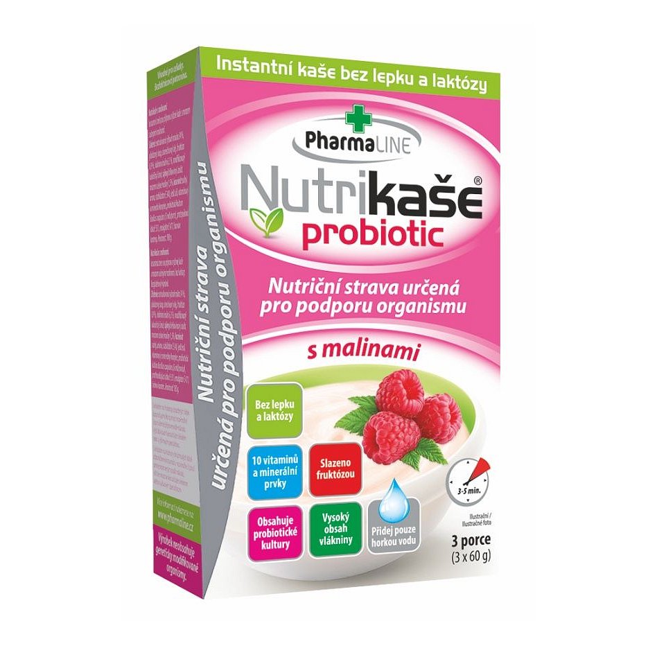 Nutrikaše probiotic s malinami 3x60 g