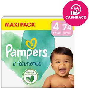 PAMPERS Plenky jednorázové Harmonie vel. 4 (74 ks) 9-14 kg