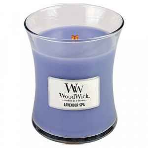 Woodwick Lavender Spa vonná svíčka 275 g s dřevěným knotem