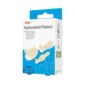 Dr. Max Hydrocolloid Plasters 3 velikosti náplasti na puchýře 6 ks