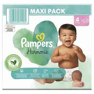 PAMPERS Plenky jednorázové Harmonie vel. 4 (74 ks) 9-14 kg