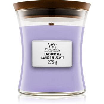 Woodwick Lavender Spa vonná svíčka 275 g s dřevěným knotem