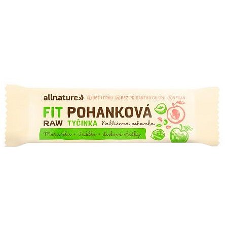 Allnature Bezlepková pohanková tyčinka meruňky, lískové ořechy, jablka 20x45g