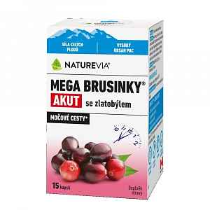 Swiss NatureVia Mega brusinky Akut 15 kapslí
