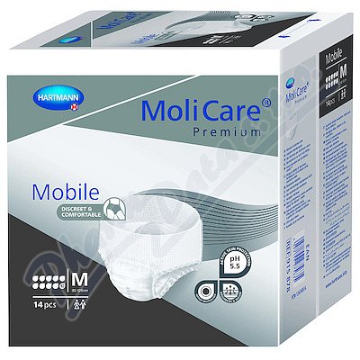 KALHOTKY ABSORPČNÍ NATAHOVACÍ MOLICARE MOBILE 10 KAPEK M BOKY 80-120CM,2626ML,14KS