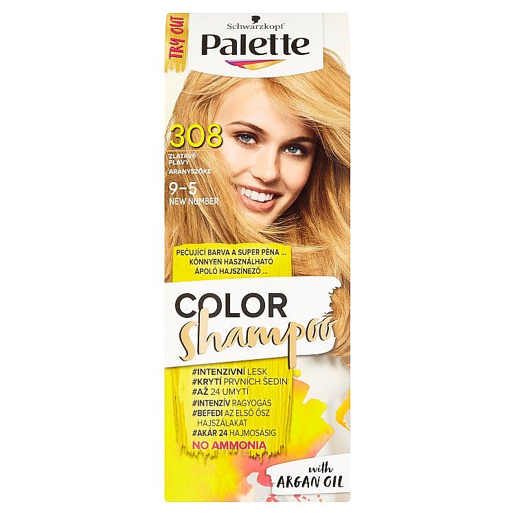 Schwarzkopf Palette Color Shampoo barva na vlasy Zlatavě plavý 308