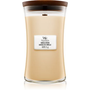 Woodwick Vanilla Bean vonná svíčka 609,5 g s dřevěným knotem