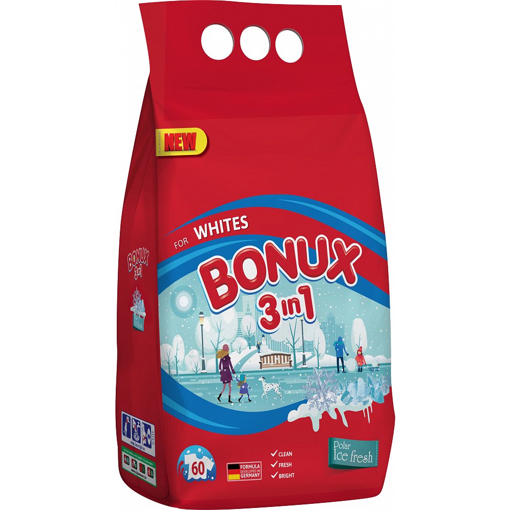 Bonux White prací prášek Polar Ice Fresh , 60 praní 4,5 kg