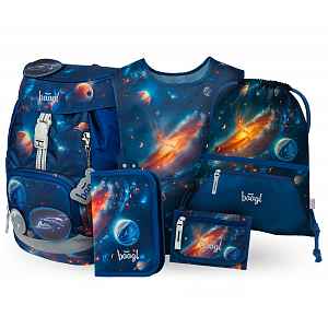 Baagl SET 5 AIRY Vesmír: batoh, penál, sáček, zástěra, peněženka