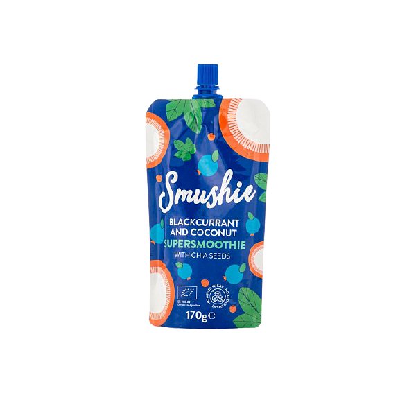 Salvest Smushie BIO Ovocné smoothie s černým rybízem, kokosovým mlékem a chia semínky 170g