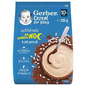 Gerber Cereal for Baby Mléčná kaše na dobrou noc kakaová 10m+ 230 g