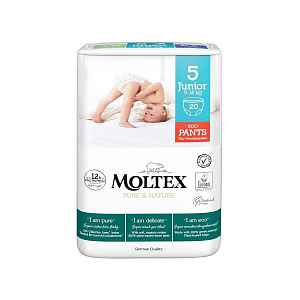 MOLTEX Pure & Nature natahovací plenkové kalhotky Junior 9-14 kg (20 ks)