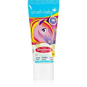 Brush Baby Natural Strawberry zubní pasta pro děti s jahodovou příchutí od 3let 50 ml